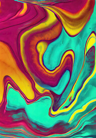 紫色绿色抽象流体画