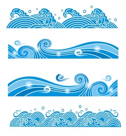 中国风浪花纹海水纹中式底纹