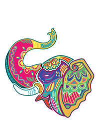 手绘矢量元素装饰元素 大象