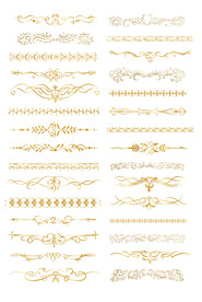 AI矢量金色欧式装饰花纹花边