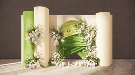 白绿婚礼迎宾区草图大师su模型