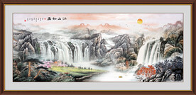  旭日东升山水画