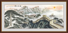 迎客松山水画