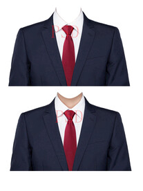 红领带西装男证件照衣服素材ps