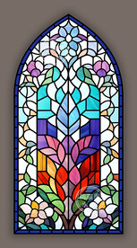 天堂蒂凡尼彩绘彩晶染色玻璃图案