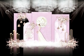 粉色系婚礼效果图