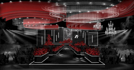 黑红色高级简约水晶婚礼