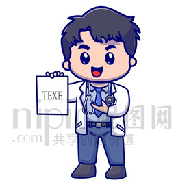 可爱卡通医生矢量素材插画