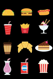 手绘矢量零食元素