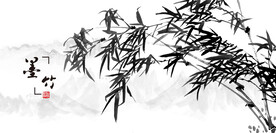 墨竹国画墨竹