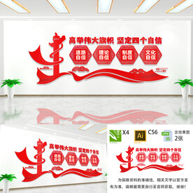 坚定四个自信文化墙