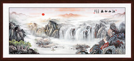 中堂画江山如画山水图