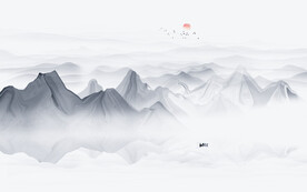 新中式抽象水墨画背景墙