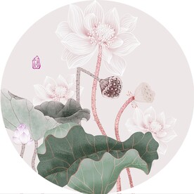 新中式荷花装饰画