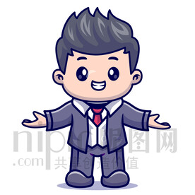 可爱卡通成功男士小男孩