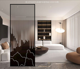 高清分层透明底屏风玻璃打印图