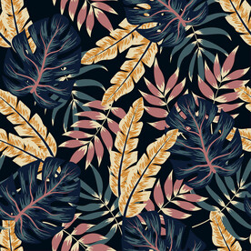  植物枝叶 面料印花