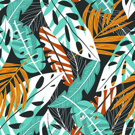  植物枝叶 面料印花