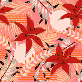 植物枝叶 面料印花