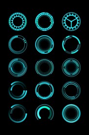 科技机械圆环原型可视化UI组件
