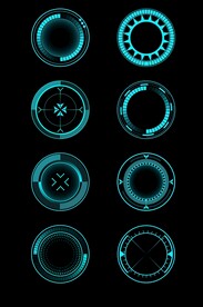 科技感圆形圆环可视化UI组件