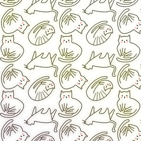 线条渐变猫咪手绘