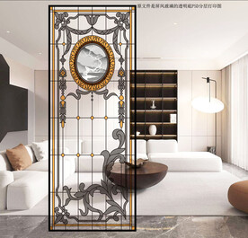 高清分层透明底屏风玻璃打印图