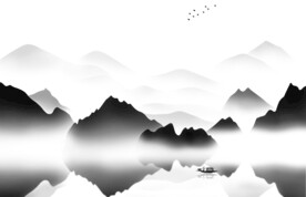 高清分层水墨山水背景