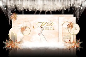 香槟色简约婚礼背景