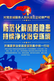 夏季治安巡查海报