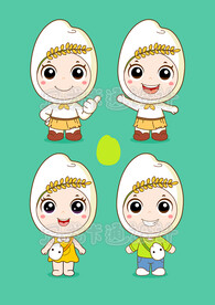 卡通大米IP造型设计全新版