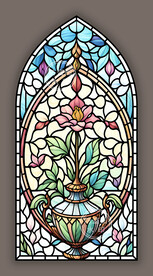 教堂蒂凡尼门窗彩晶彩绘玻璃图案
