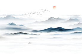 新中式水墨山水图