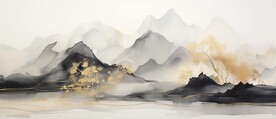 水墨画山水装饰画