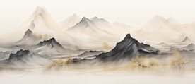新中式水墨山水画