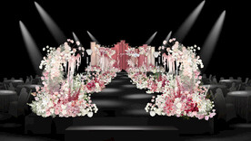 玫红色布幔婚礼