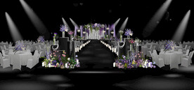 紫绿色银丝婚礼