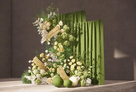 绿色布幔婚礼草图大师su模型