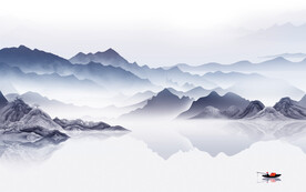 现代 新品背景山水 TIf分层