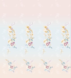 汉服蓝绿黄渐变黄花