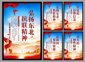 东北抗联精神党建海报