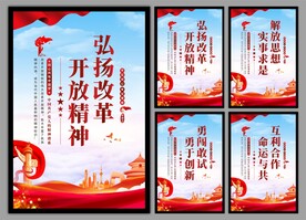 改革开放精神党建海报