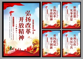 改革开放精神党建海报