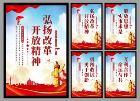 改革开放精神党建海报