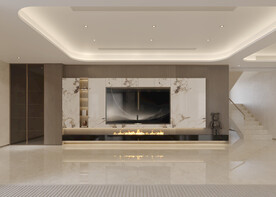 简洁客厅电视墙效果