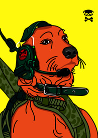 酷酷的金毛犬插画