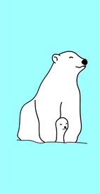 北极熊手机壁纸插画