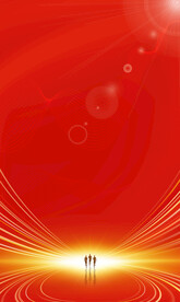 红色通用动感曲线发光海报易拉宝