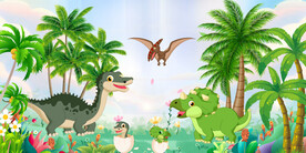 卡通恐龙背景墙