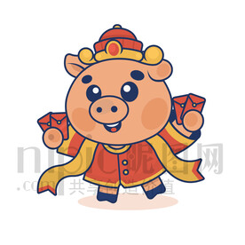 可爱卡通猪年小猪拜年红包